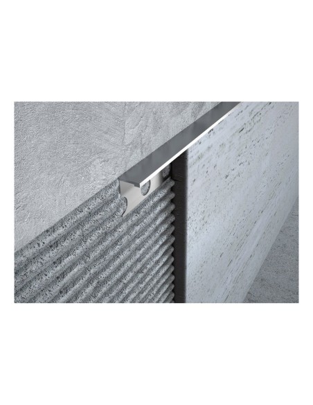 Profilo terminale L alluminio spazzolato argento H10mm BIHUI