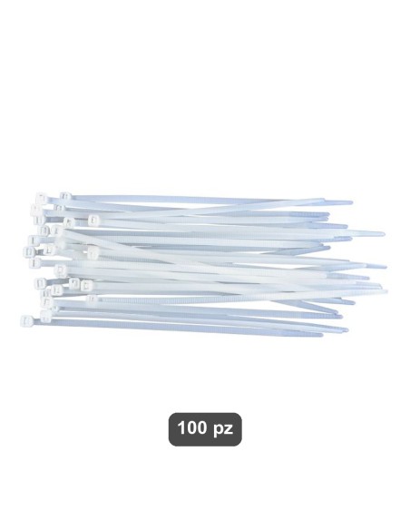 Fascette stringicavo bianche 240x7,8 mm, conf. 100 pz
