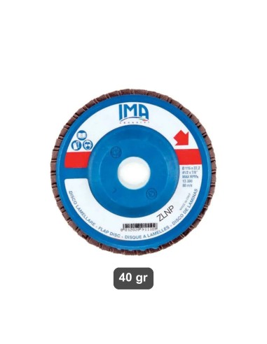 Disco lamellare zirconio 115x22,23 mm grana 40 Ima