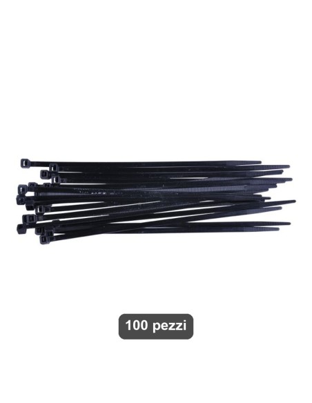 Fascette stringicavo nere 4,8x200 mm, conf. 100 pz