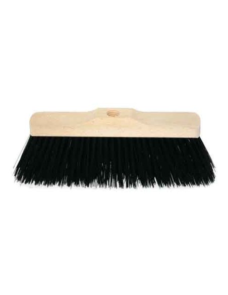 Scopa industriale 33 cm senza manico fibre sintetiche base legno