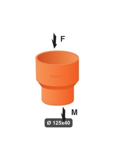 Riduzione superplastica Ø 125x40 mm arancione per scarico