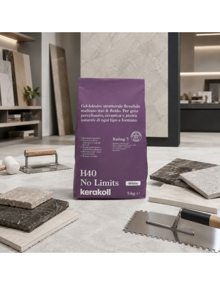 Kerakoll H40 No Limits Gel-adesivo Strutturale Bianco Flessibile Multiuso 5 Kg 