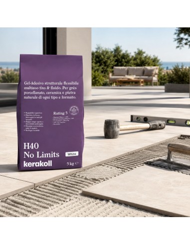 Kerakoll H40 No Limits Gel-adesivo Strutturale Bianco Flessibile Multiuso 5 Kg 