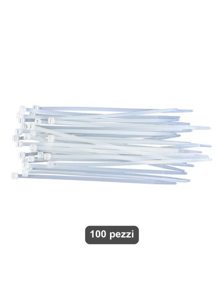Fascette stringicavo bianche 4,8x250 mm, conf. 100 pz
