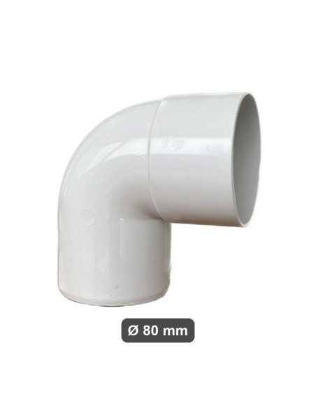 Curva Ø80 mm 87° bianca per pluviale