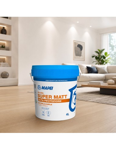 Mapei DURSILITE SUPER MATT Pittura Murale Lavabile Per Interni Super Opaca 4 L