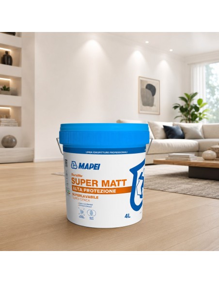 Mapei DURSILITE SUPER MATT Pittura Murale Lavabile Per Interni Super Opaca 4 L