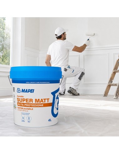 Mapei DURSILITE SUPER MATT Pittura Murale Lavabile Per Interni Super Opaca 4 L
