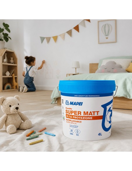 Mapei DURSILITE SUPER MATT Pittura Murale Lavabile Per Interni Super Opaca 4 L