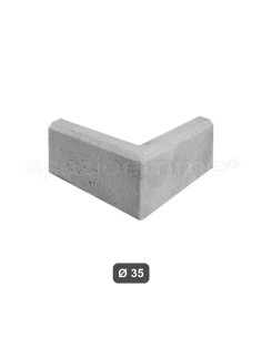 Cordolo angolo cemento grigio Ø 35 cm, h 20 cm