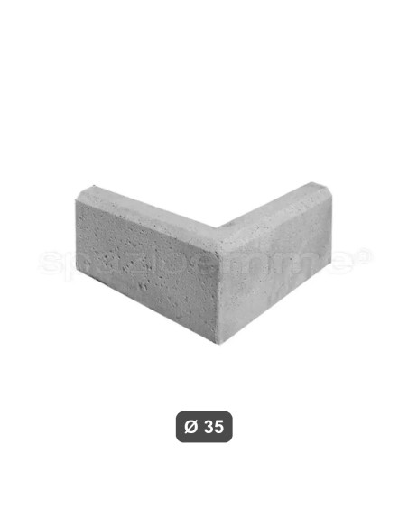 Cordolo ad angolo in cemento grigio 25 cm per Ø 35