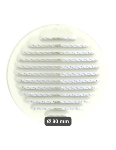 Griglia aerazione alluminio bianca tonda Ø80 mm rete