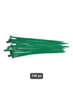 Fascette stringicavo verdi 140x3,6 mm 100 pz
