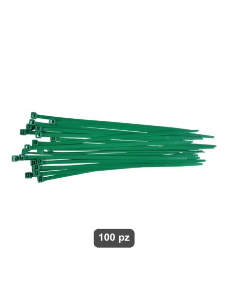 Fascette stringicavo verdi 140x3,6 mm 100 pz