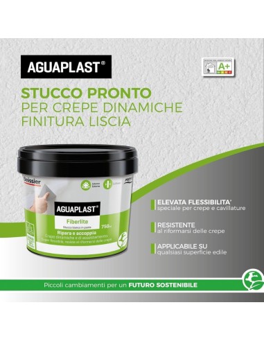 AGUAPLAST FIBERLITE Stucco Per Crepe Dinamiche E Cavillature Finitura Liscia 750 ml