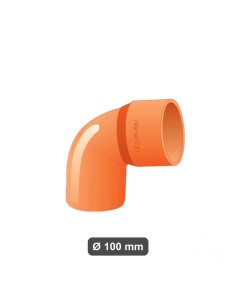 Curva PVC Ø 100 mm 87° bianca chiusa