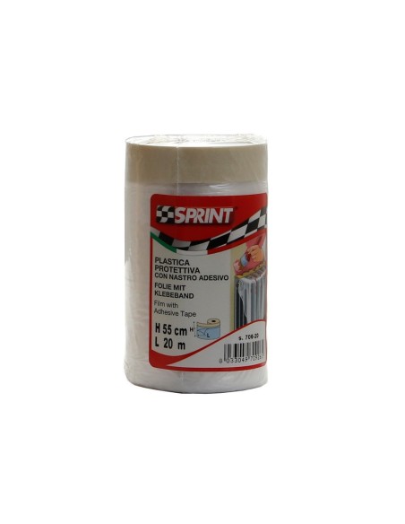Plastica Protettiva con Nastro Adesivo H55 L20m Sprint
