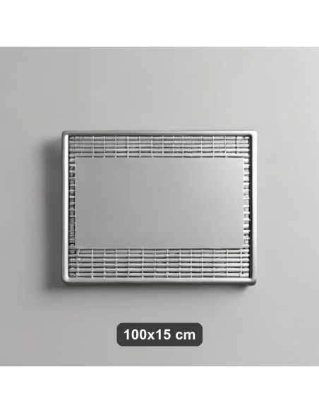 Griglia zincata con telaio 100x15 cm per scolo acque