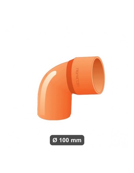 Curva superplastica arancio Ø 100 mm 45° aperta