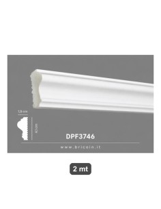 Cornice in poliestere estrusa 2,2x2,2 cm barra 2 mt - Teykos