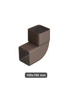 Curva quadra aperta pluviale 100x100 mm 67° marrone