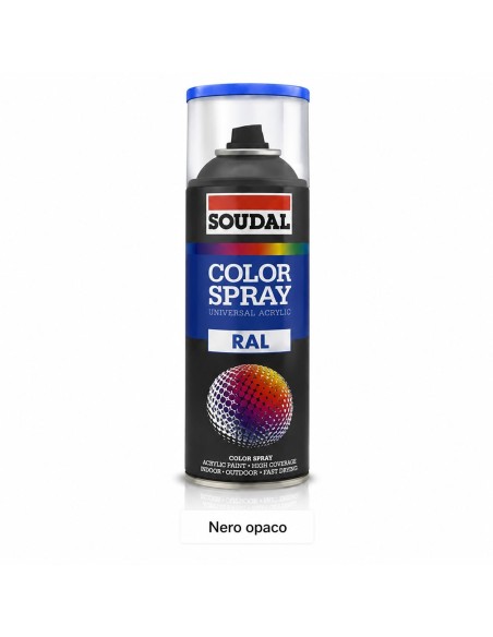 Bomboletta spray nero opaco RAL 9005 H.Q. 400 ml Soudal