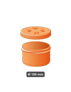 Tappo ispezione a vite Ø 100 mm superplastica arancione