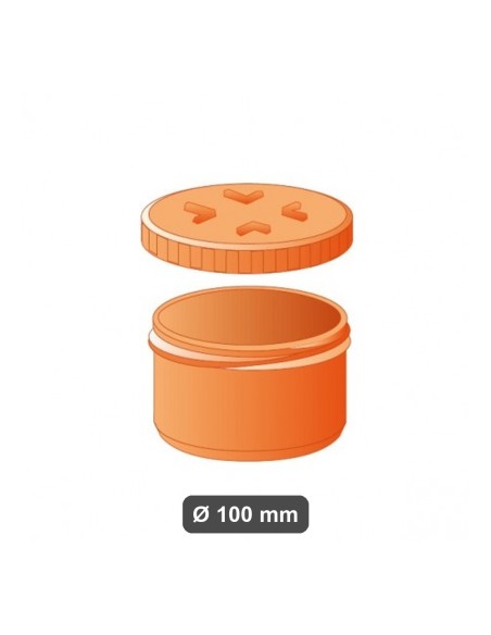 Tappo ispezione a vite Ø 100 mm superplastica arancione