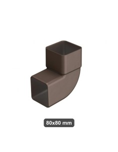 Curva quadra pluviale 80x80 mm 87° marrone chiusa