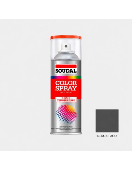 Bomboletta spray nero opaco alte temperature 400 ml Soudal
