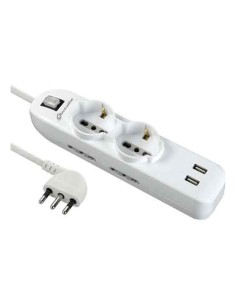 Adattatore con 3 prese e 2 prese USB