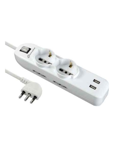 Adattatore con 3 prese e 2 prese USB