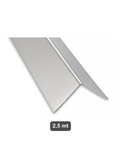 Paraspigolo Alluminio Satinato 25x25 mm per Esterno - 2,5 mt