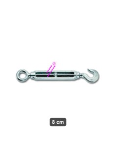 Tenditore acciaio zincato occhio-gancio funi 8 cm