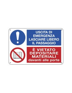 Cartello segnaletico Uscita d'Emergenza 30x20 cm