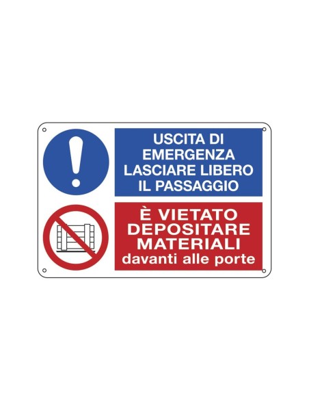 Cartello segnaletico Uscita d'Emergenza 30x20 cm