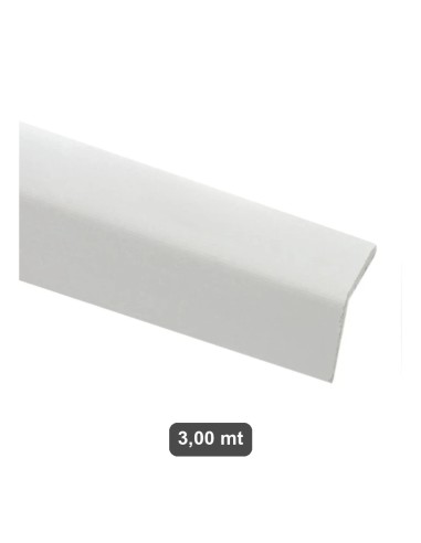 Paraspigolo Esterno PVC Bianco 30x30 mm Liscio 3,00 mt