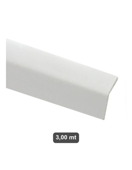 Paraspigolo Esterno PVC Bianco 30x30 mm Liscio 3,00 mt
