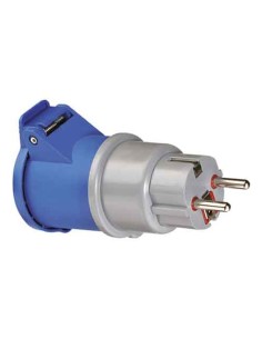 Adattatore industriale 16A 90° 2P+T 250V - Schuko
