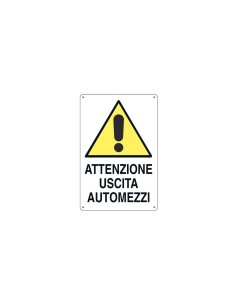 Cartello 'Uscita Automezzi' 43x68 cm