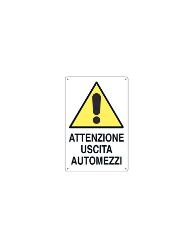 Cartello 'Uscita Automezzi' 43x68 cm