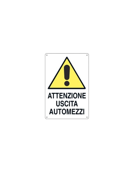 Cartello 'Uscita Automezzi' 43x68 cm