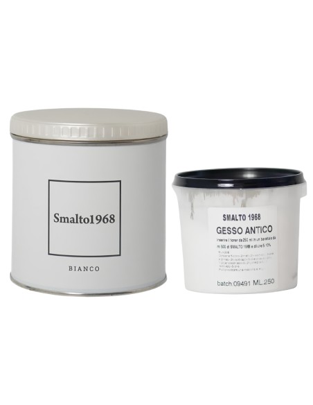 Smalto1968 Multicolore L 0.5 Base Acqua E Gesso Antico L 0.25 Shabby Chic Opaco