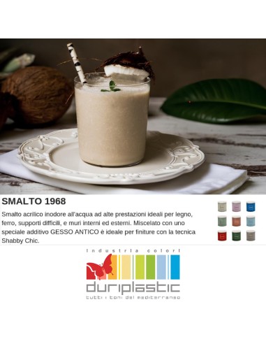 Smalto1968 Multicolore L 0.5 Base Acqua E Gesso Antico L 0.25 Shabby Chic Opaco