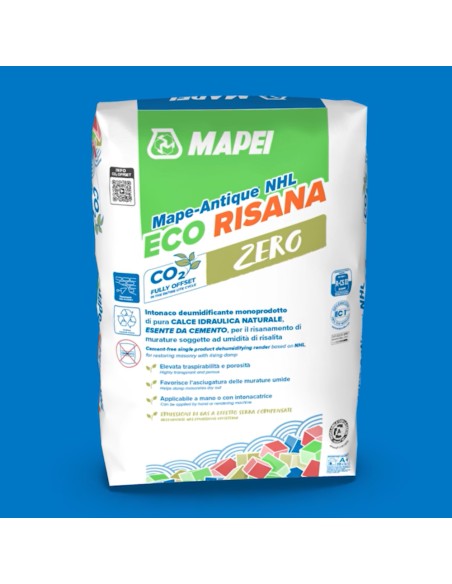 Intonaco Deumidificante A Base Calce Mape Antique NHL Eco Risana 20 Kg