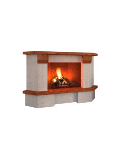 Camino Vienna Con Rivestimento Focolare Refrattario M100 Angolare Pietra Marmo