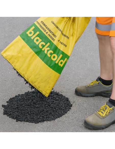 Asfalto A Freddo Ecologico Riciclabile Riparazione Rapido Black-Cold Sacco 25 kg
