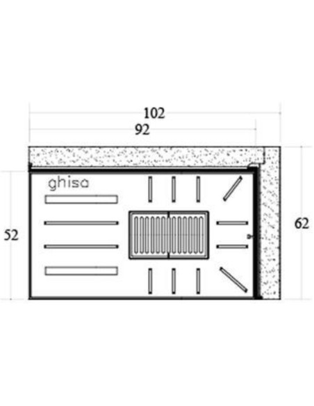 Camino Legna Prefabbricato Ghisa Focolare Aperto Reversibile DS100TGH Calore