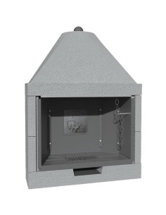 Camino Legna Prefabbricato Ghisa Focolare Aperto M110TGH Riscaldamento 